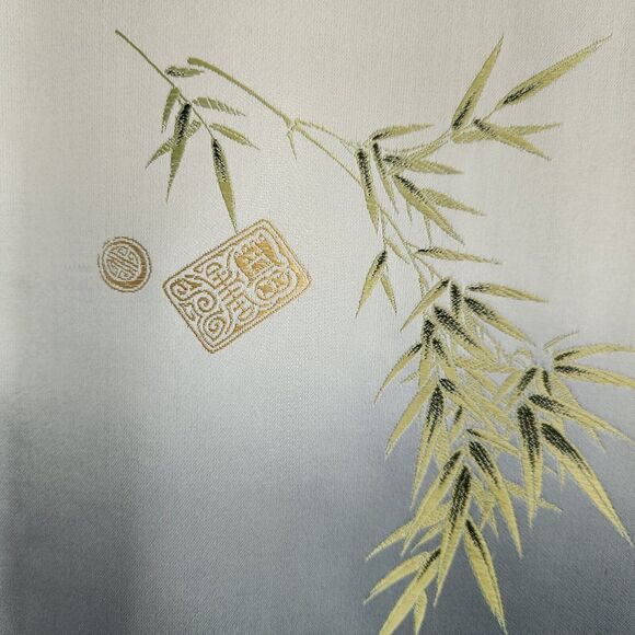 Mulchands Silk Womens Vintage Asian Kimono Light Blue Duster Robe Midi Dress - Picture 9 of 16